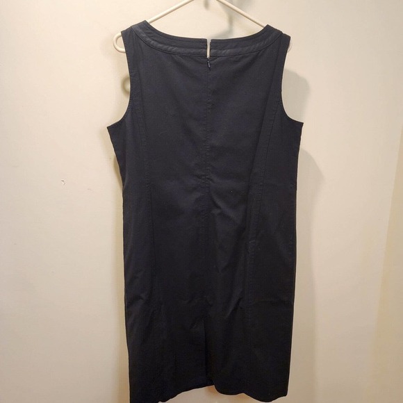 Talbots Women's Black Cotton Plus Size Midi Dress Fitted Size 12w - Picture 8 of 12